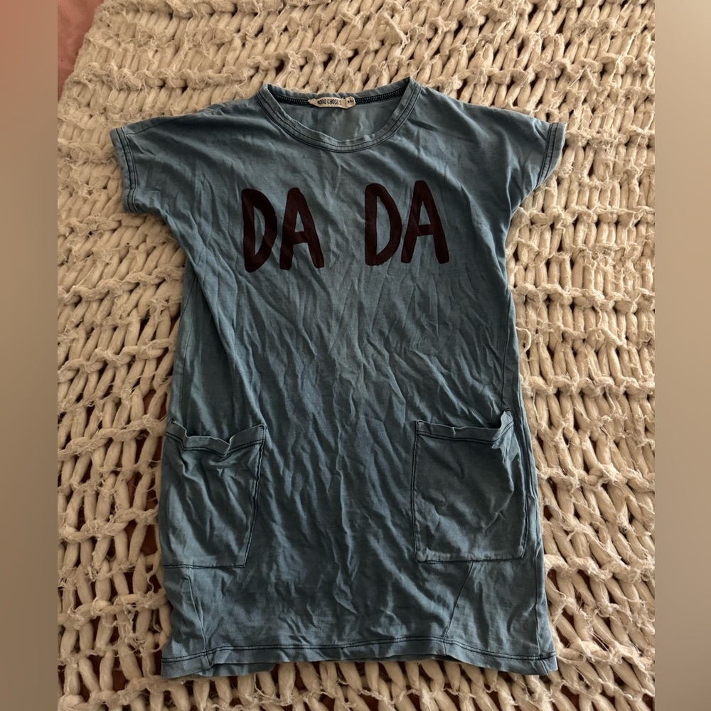 Bobo Choses Blue T-Shirt with 'DA DA' Design